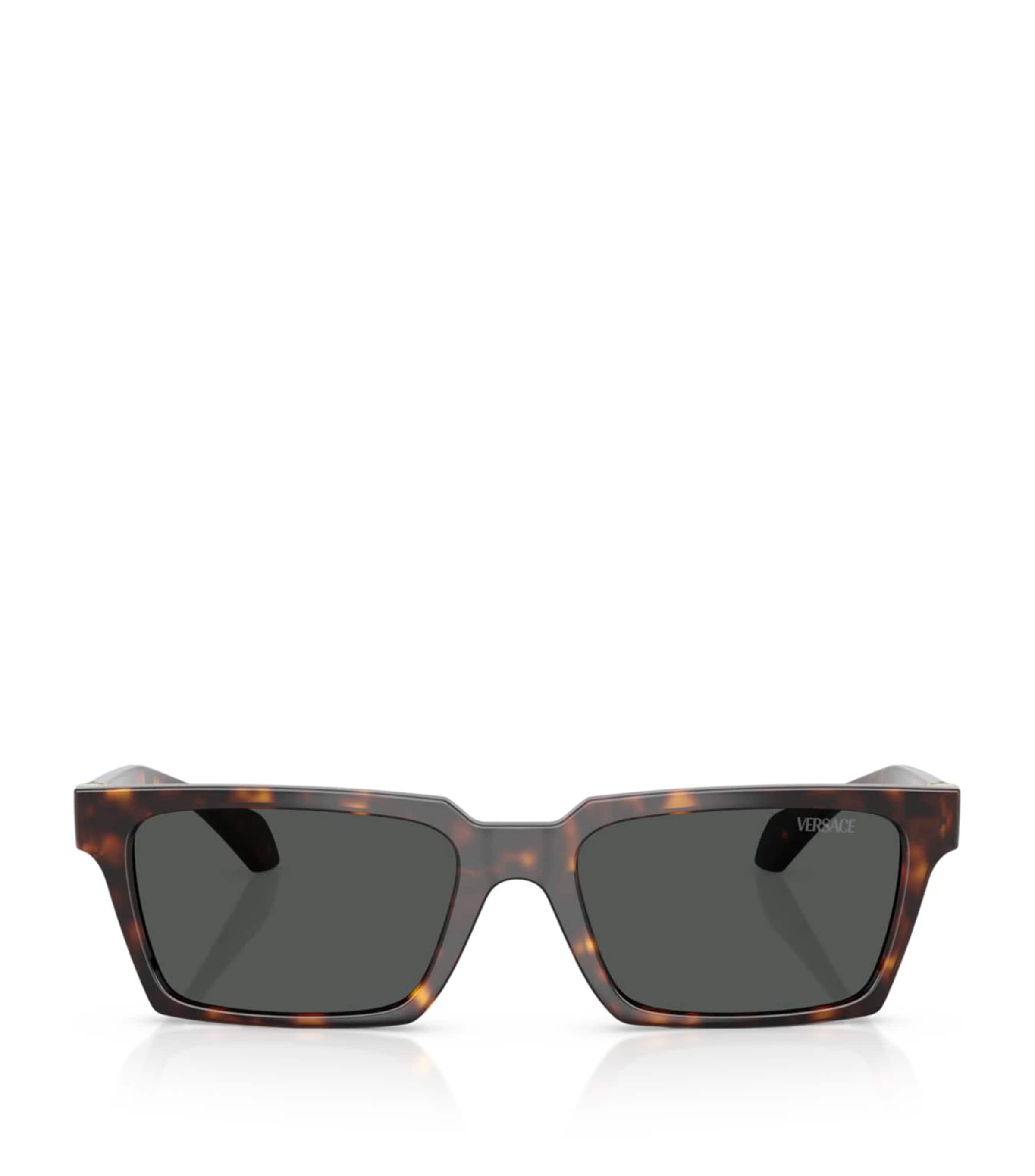 Versace Tortoiseshell Rectangular Sunglasses by VERSACE
