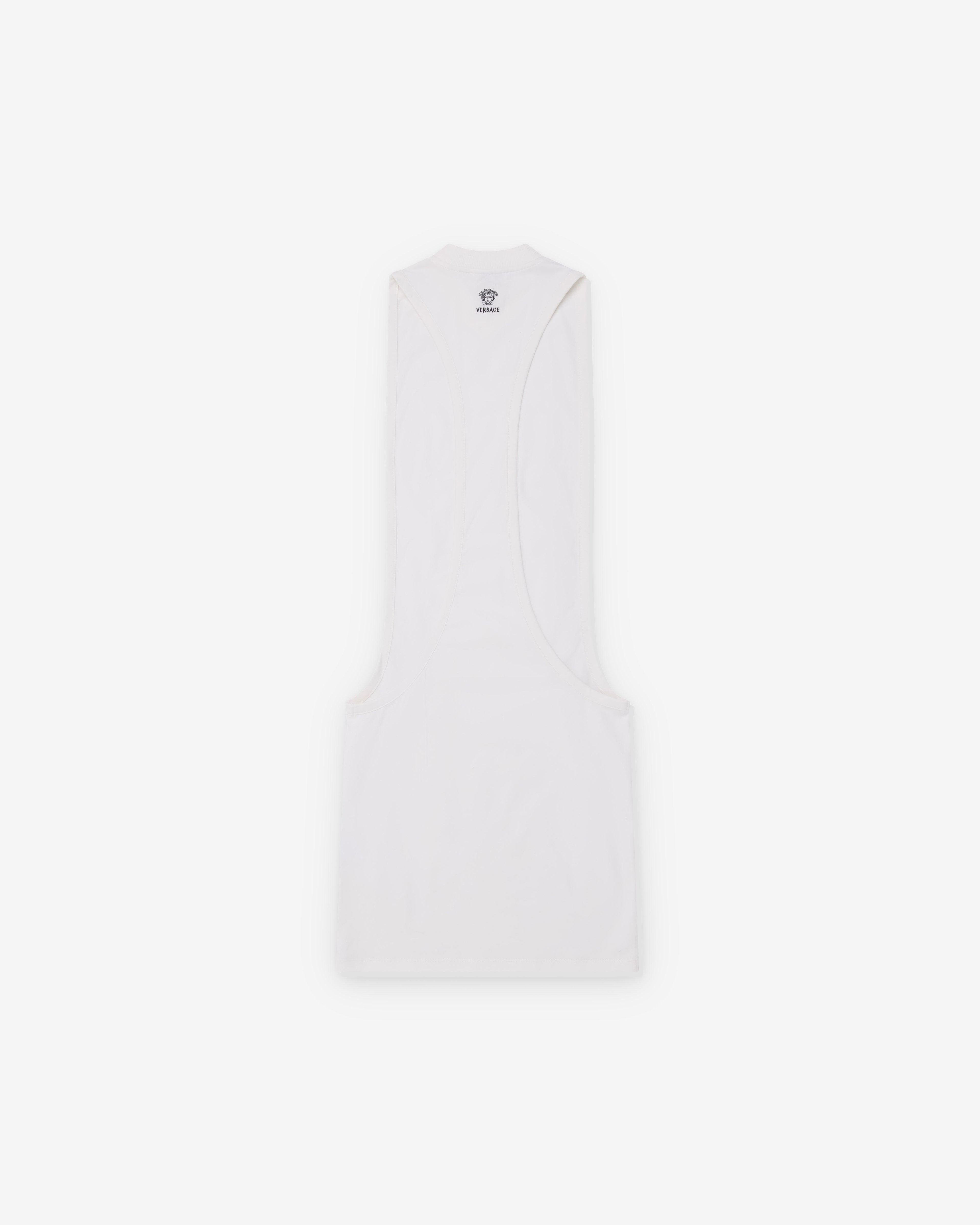 Versace  - Women's Embroidered Stretch Cotton-Jersey Tank Mini Dress - (White) by VERSACE