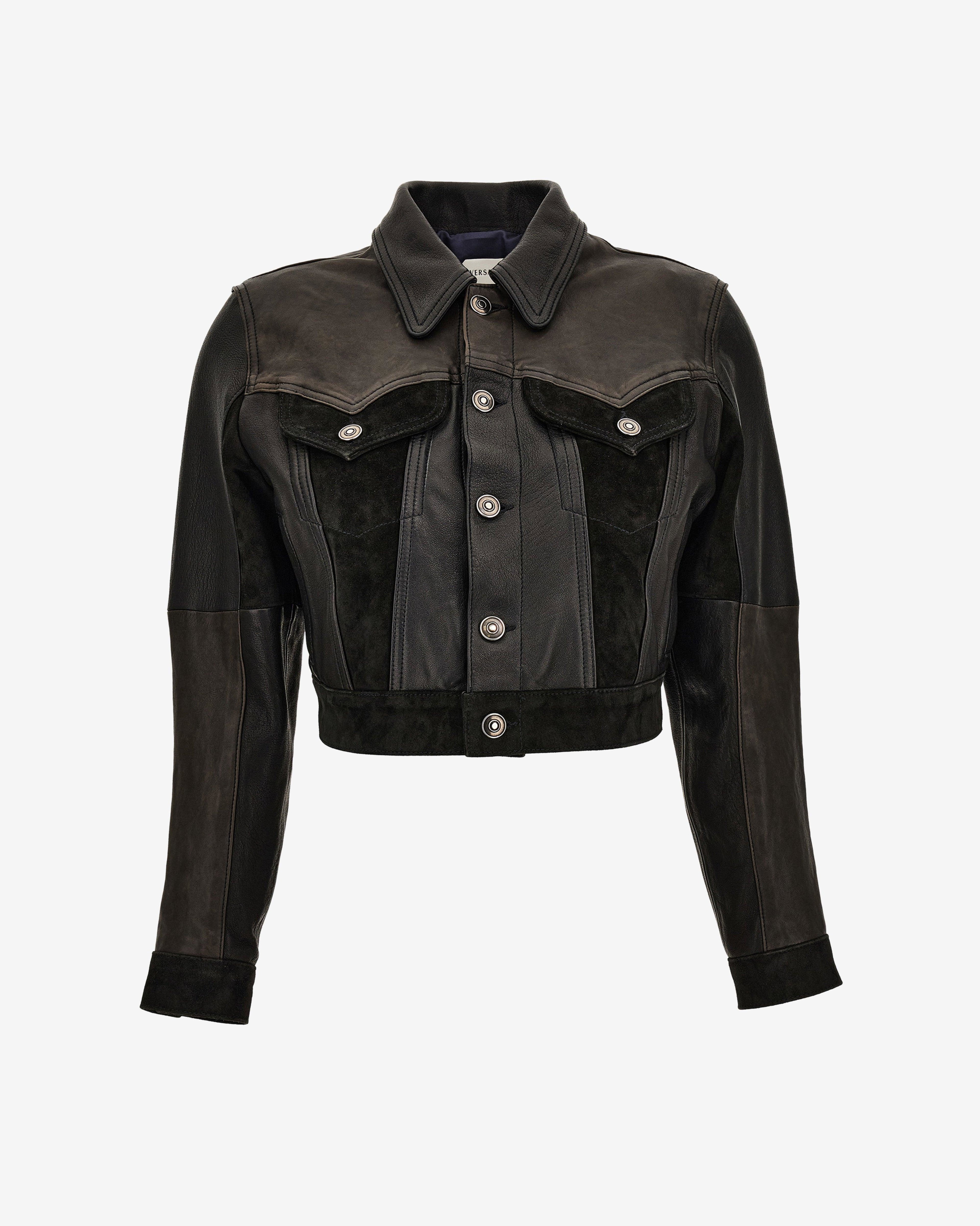 Versace - Women's Leather Slim Blouson - (Black) by VERSACE