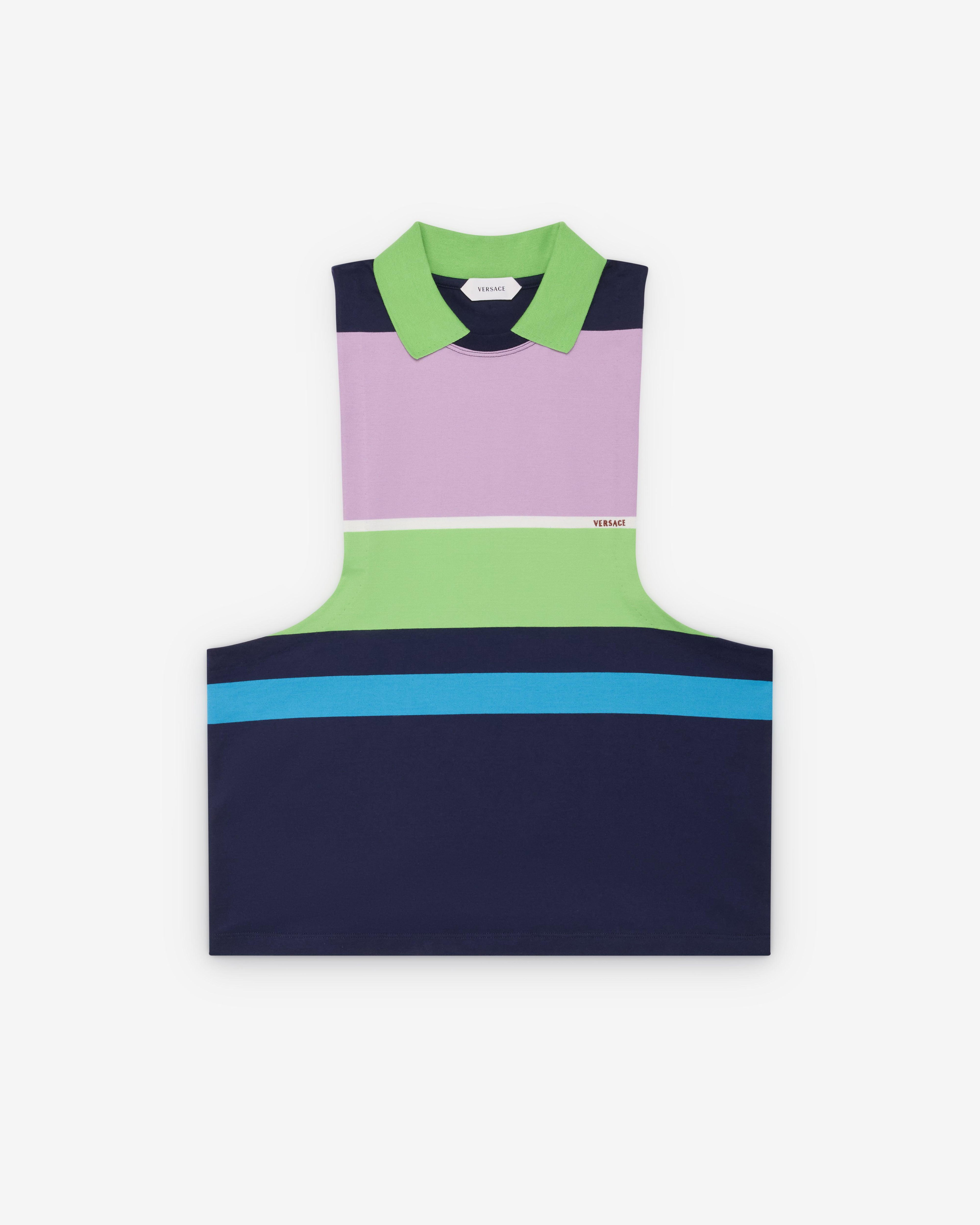 Versace  - Women's Striped Cotton-Jersey Tank Top - (Multi) by VERSACE