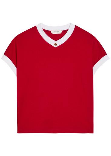 Vintage cropped stretch-cotton T-shirt by VERSACE