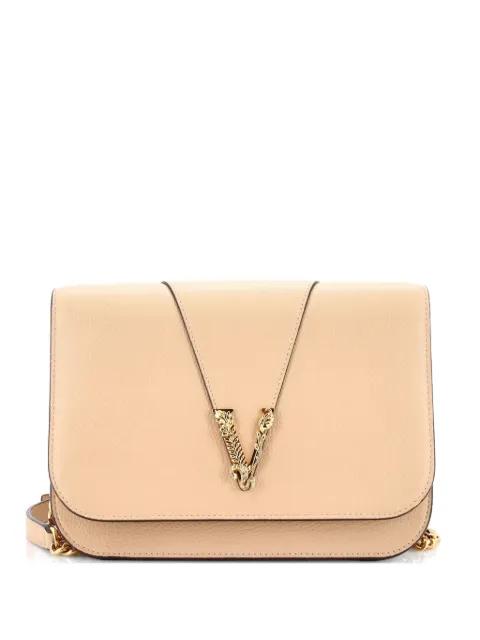 Virtus Chain Flap Shoulder Bag Leather Medium crossbody bag by VERSACE 