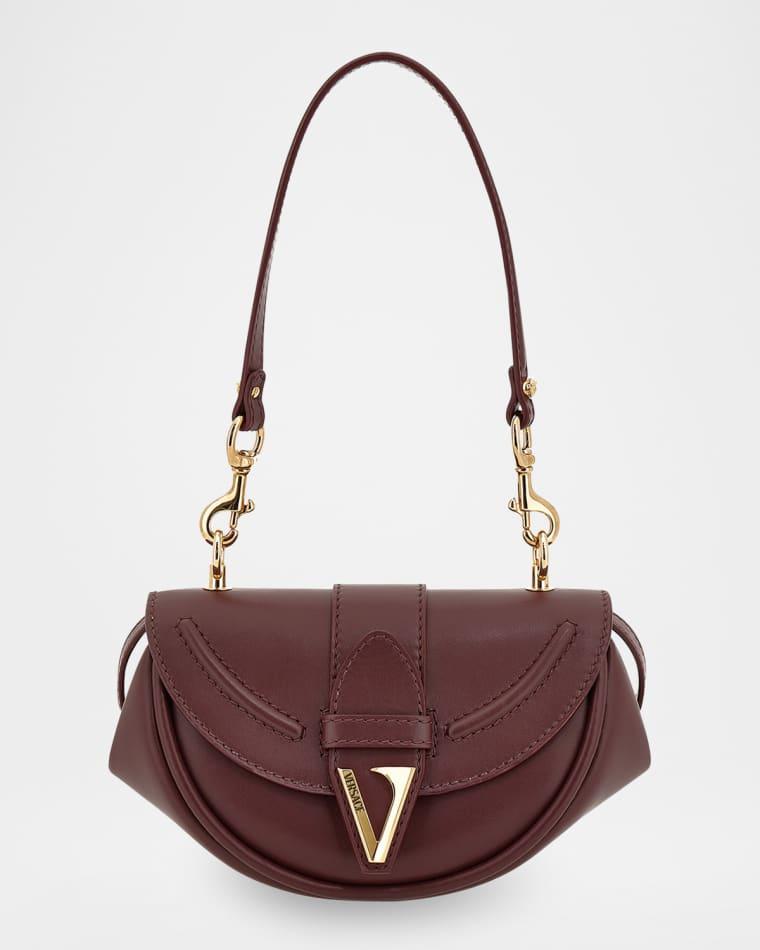 Virtus Small Leather Shoulder Bag by VERSACE