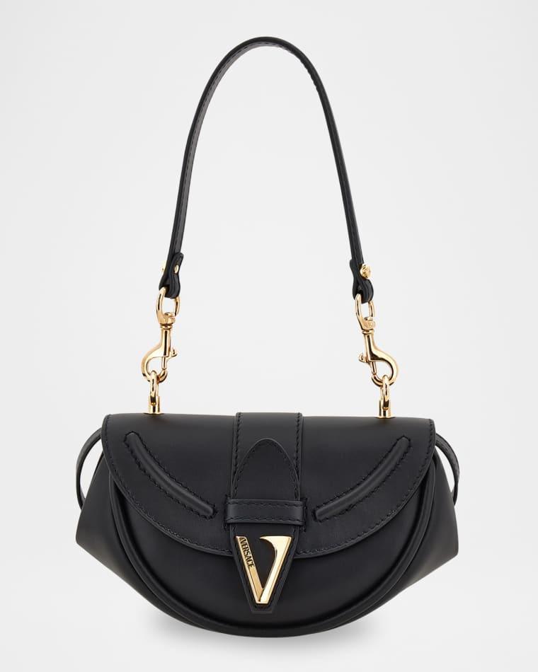 Virtus Small Leather Shoulder Bag by VERSACE