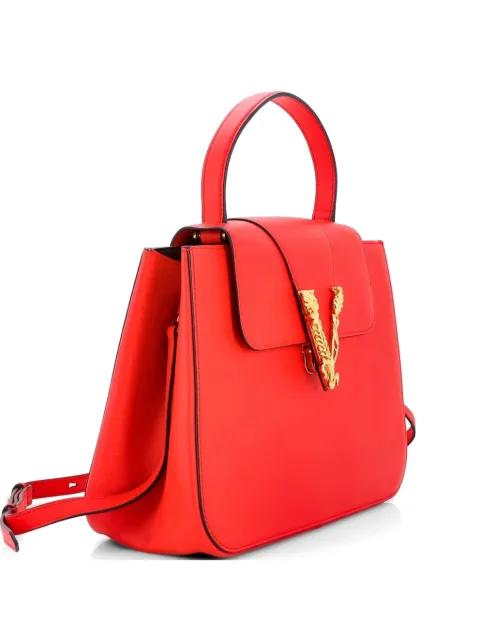 Virtus Top Handle Bag Leather Medium satchel by VERSACE 