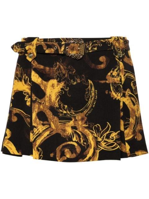 Watercolor Couture-print mini skirt by VERSACE