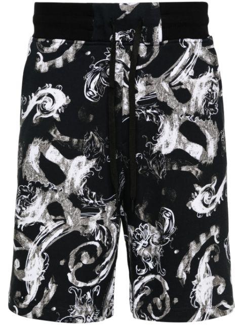 Watercolour Couture cotton shorts by VERSACE