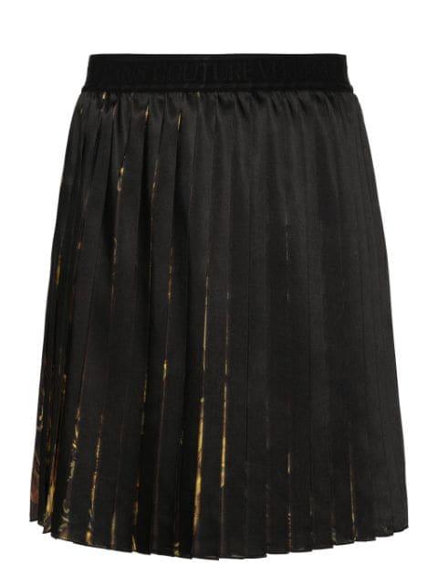 Watercolour Couture-print pleated miniskirt by VERSACE