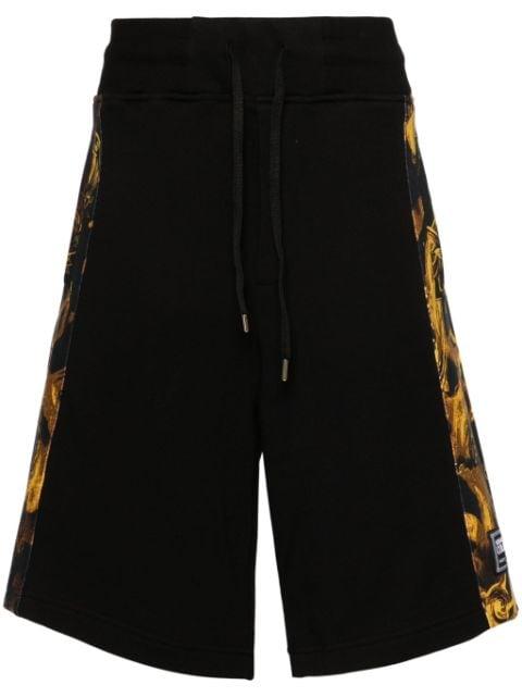 Watercolour Couture-print track shorts by VERSACE