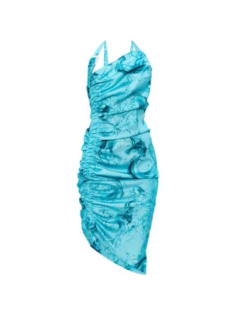 Wave Couture-print midi dress by VERSACE