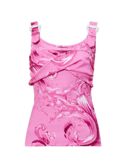 Wave Couture-print top by VERSACE