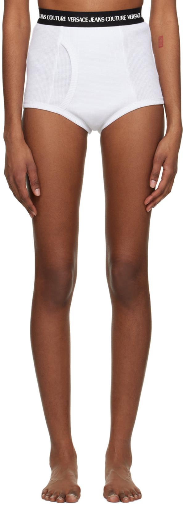 White Bonded Shorts by VERSACE