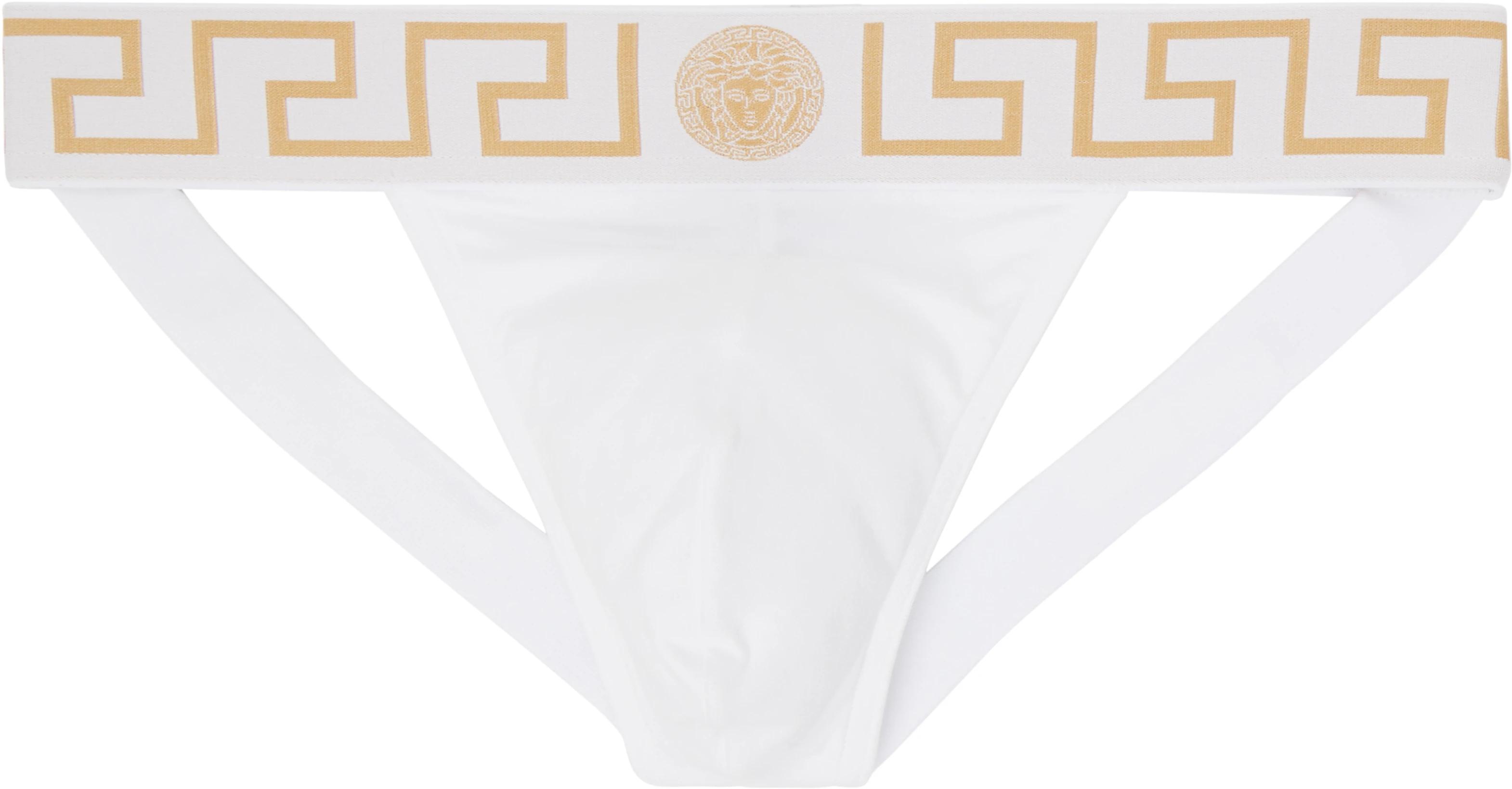 White Cotton-Jersey Jockstrap by VERSACE