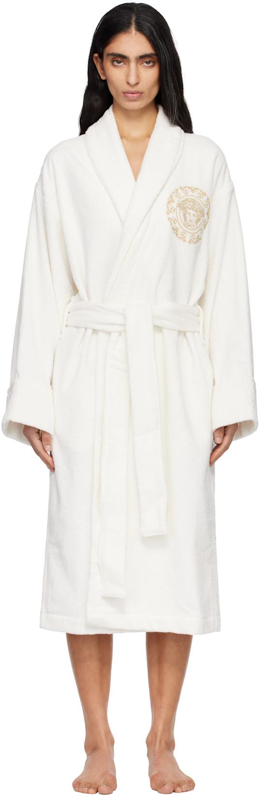 White Medusa Gala Bathrobe by VERSACE