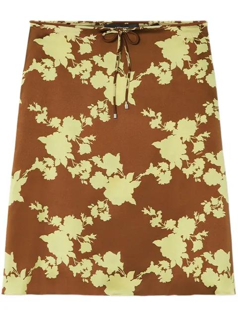 Wild Roses satin midi skirt by VERSACE