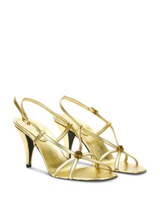 Women's Laminated Leather Sandals by VERSACE