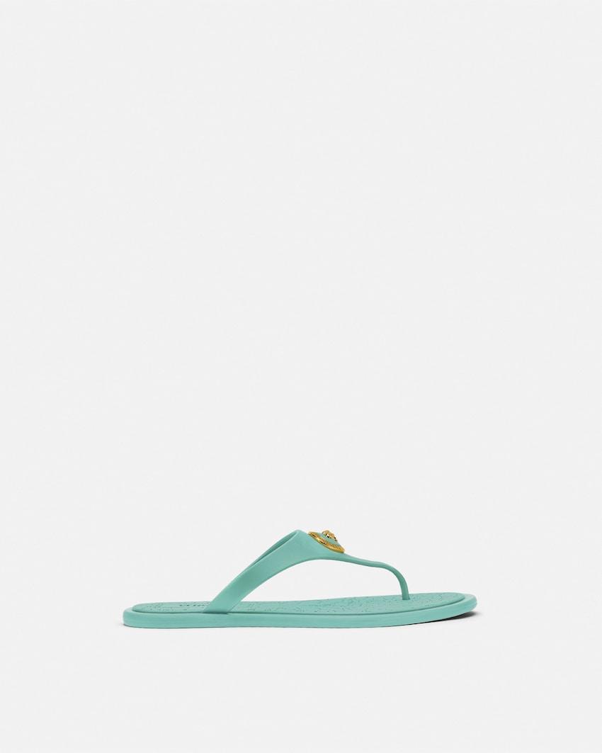 alia rubber flat sandals by VERSACE