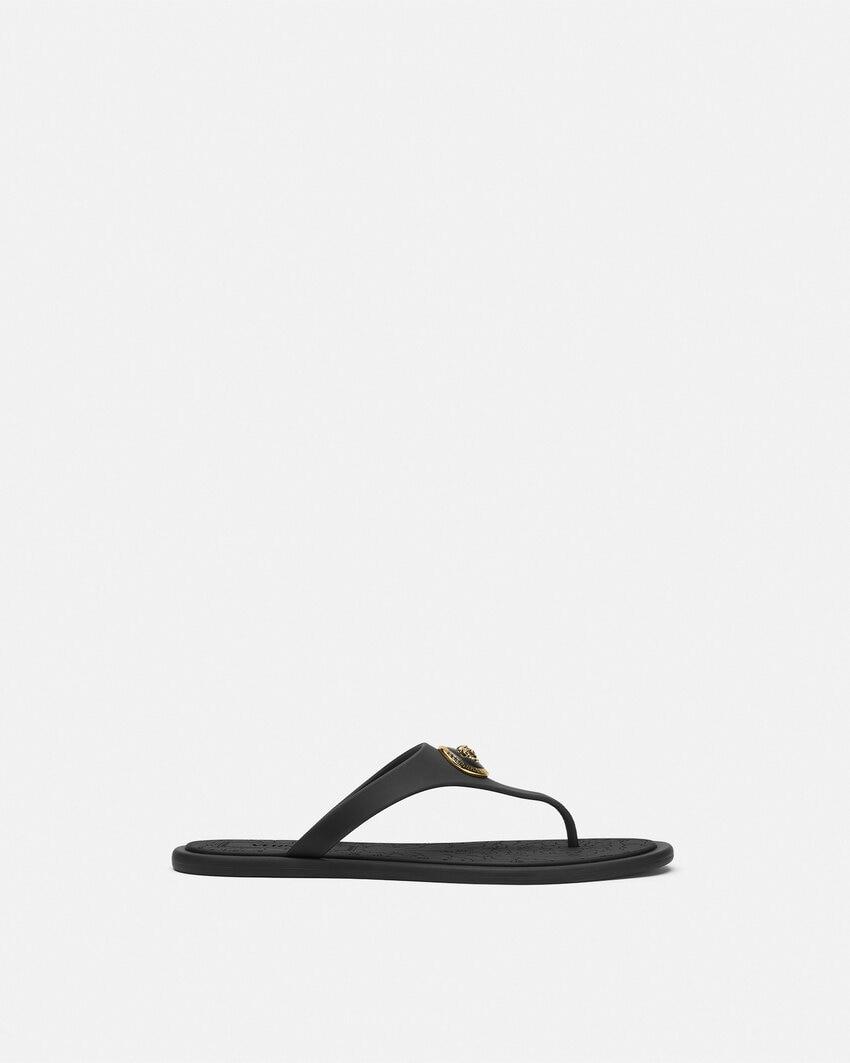 alia rubber flat sandals by VERSACE