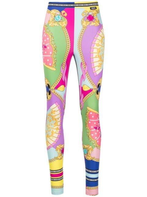 all-over graphic-print leggings by VERSACE