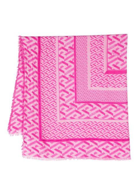all-over monogram-print scarf by VERSACE