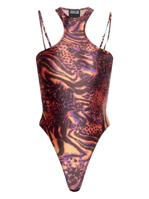 animal-print bodysuit by VERSACE
