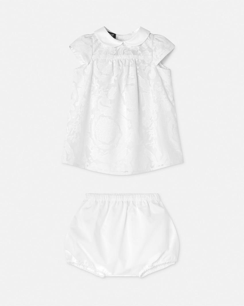 baby devore cotton-poplin dress set by VERSACE