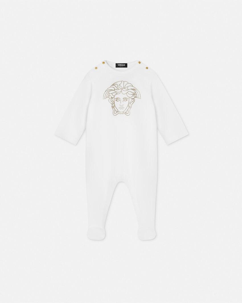 baby embellished cotton-jersey sleepsuit by VERSACE