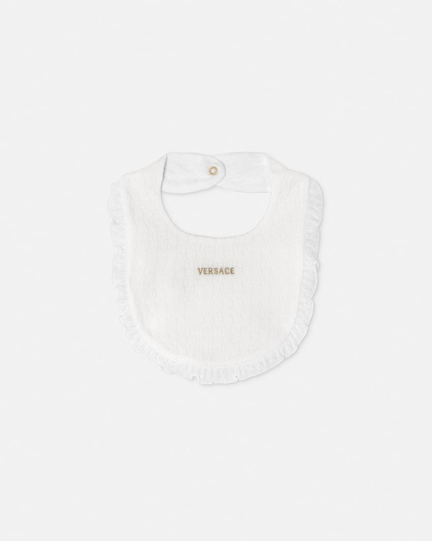 baby embroidered-logo cotton-jersey bib by VERSACE