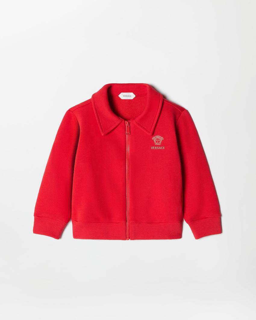 baby embroidered-logo cotton-jersey blouson by VERSACE