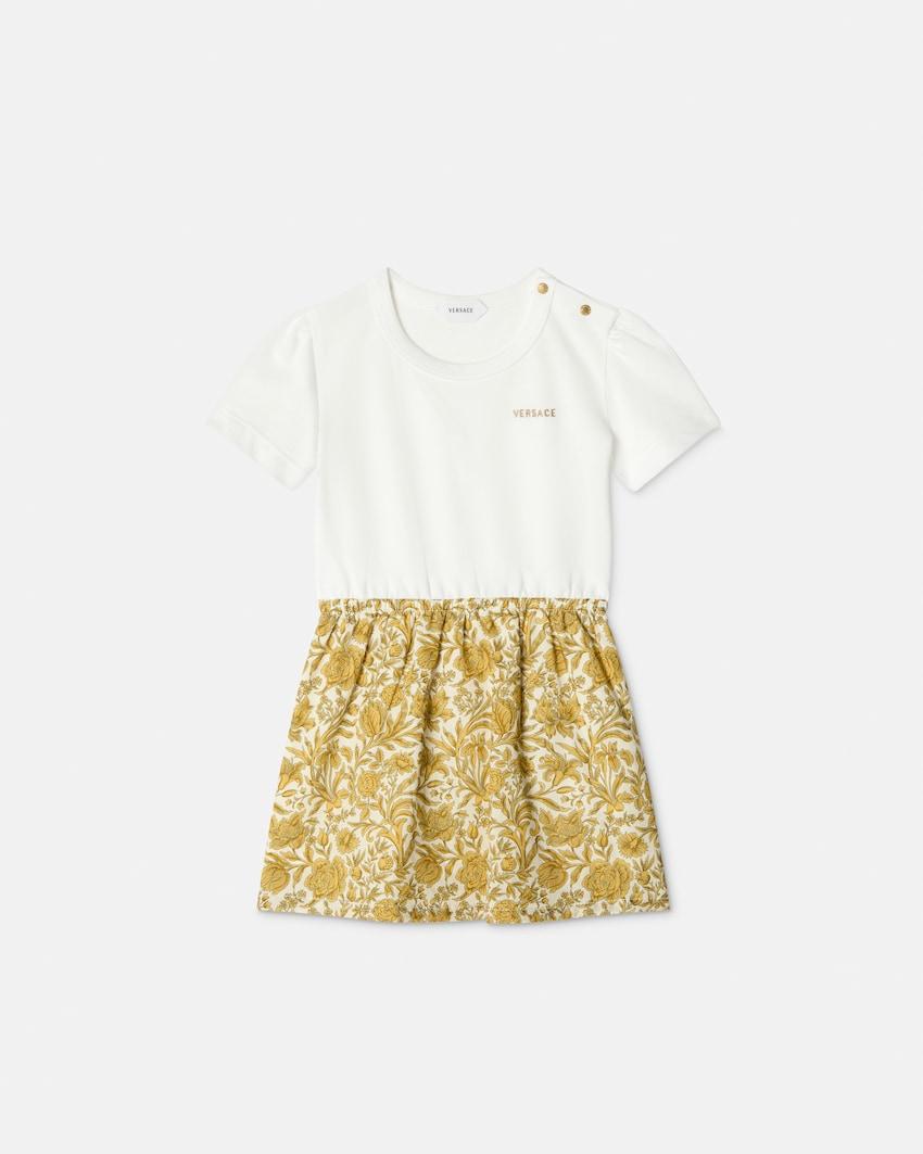 baby embroidered-logo cotton-pique and poplin dress by VERSACE