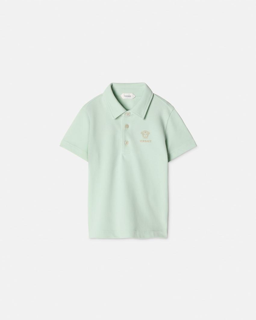 baby embroidered-logo cotton-pique polo by VERSACE