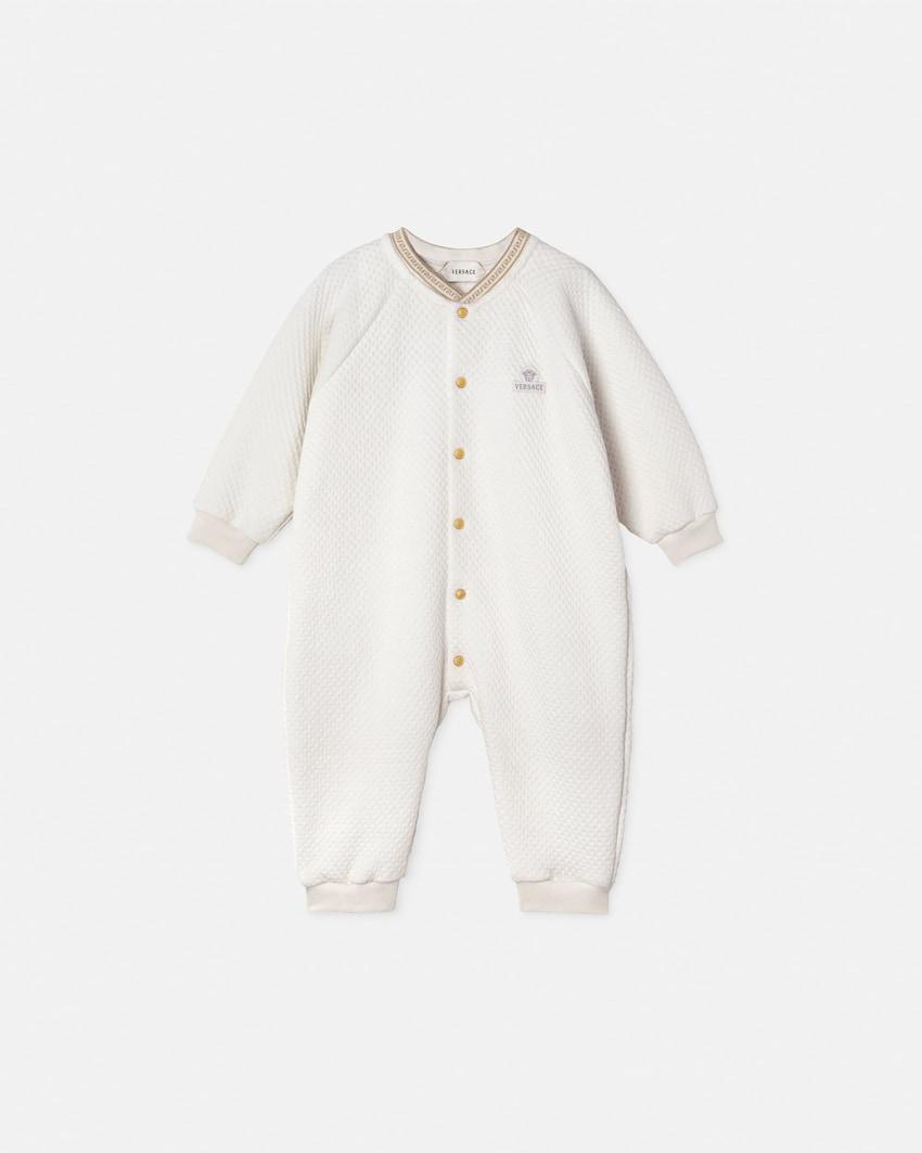 baby embroidered matelasse cotton-jersey sleepsuit by VERSACE