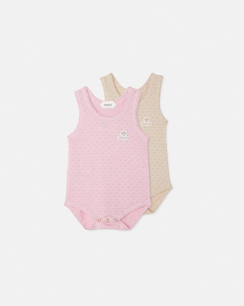 baby jacquard cotton-pique bodysuit 2-pack by VERSACE