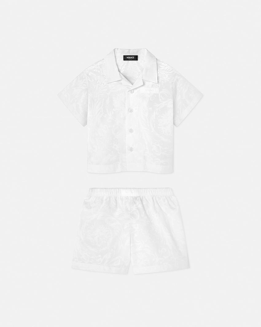 baby jacquard cotton-poplin shirt set by VERSACE