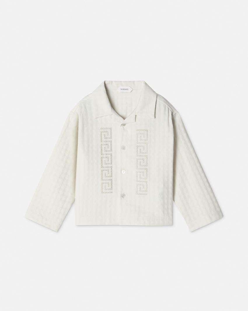 baby micro-check jacquard cotton shirt by VERSACE