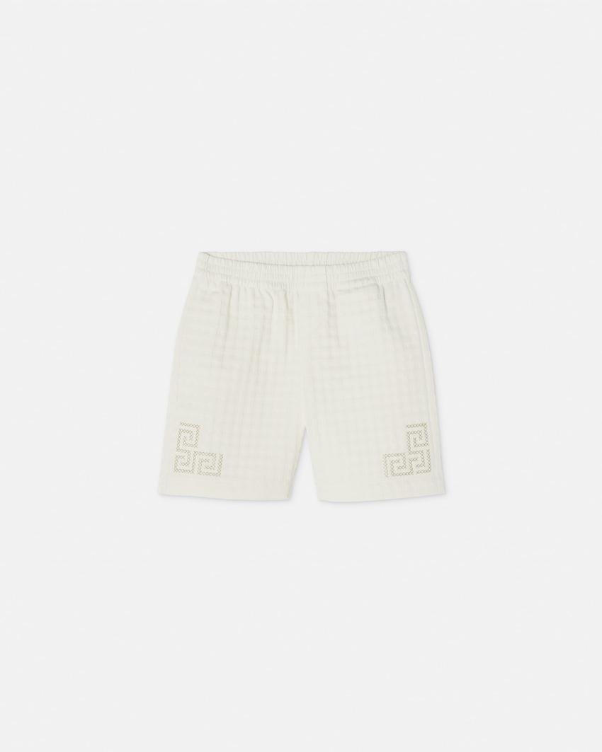 baby micro-check jacquard cotton shorts by VERSACE