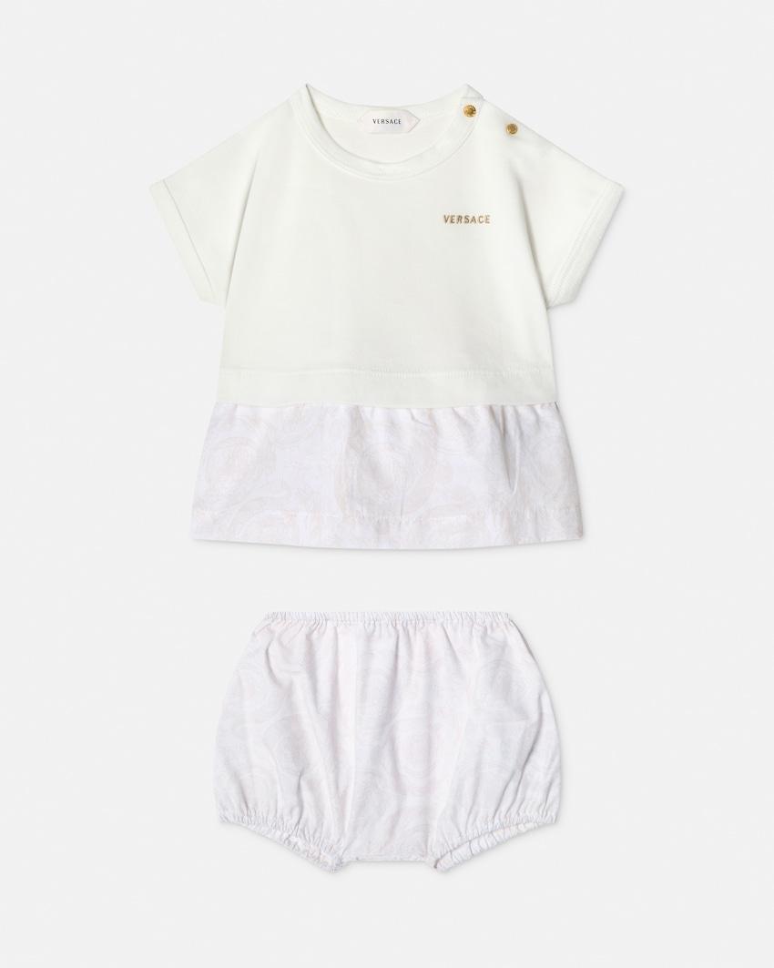 baby printed cotton-pique and poplin dress set by VERSACE