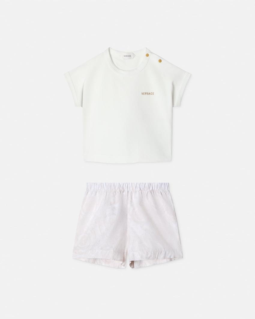 baby printed cotton-poplin and pique t-shirt set by VERSACE