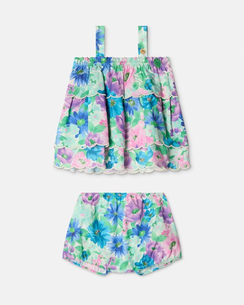 baby printed cotton-poplin dress set by VERSACE