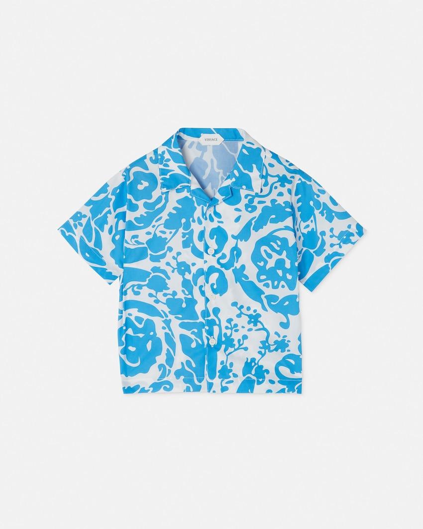 baby printed cotton-poplin shirt by VERSACE