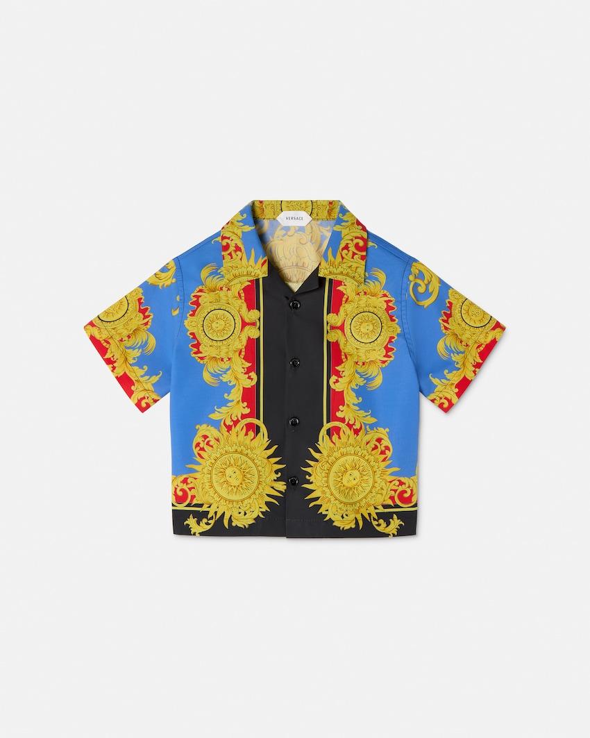 baby printed cotton-poplin shirt by VERSACE