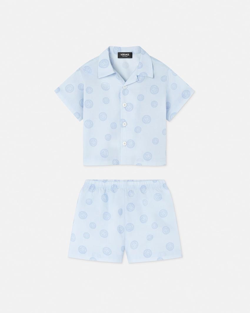 baby printed cotton-poplin shirt set by VERSACE