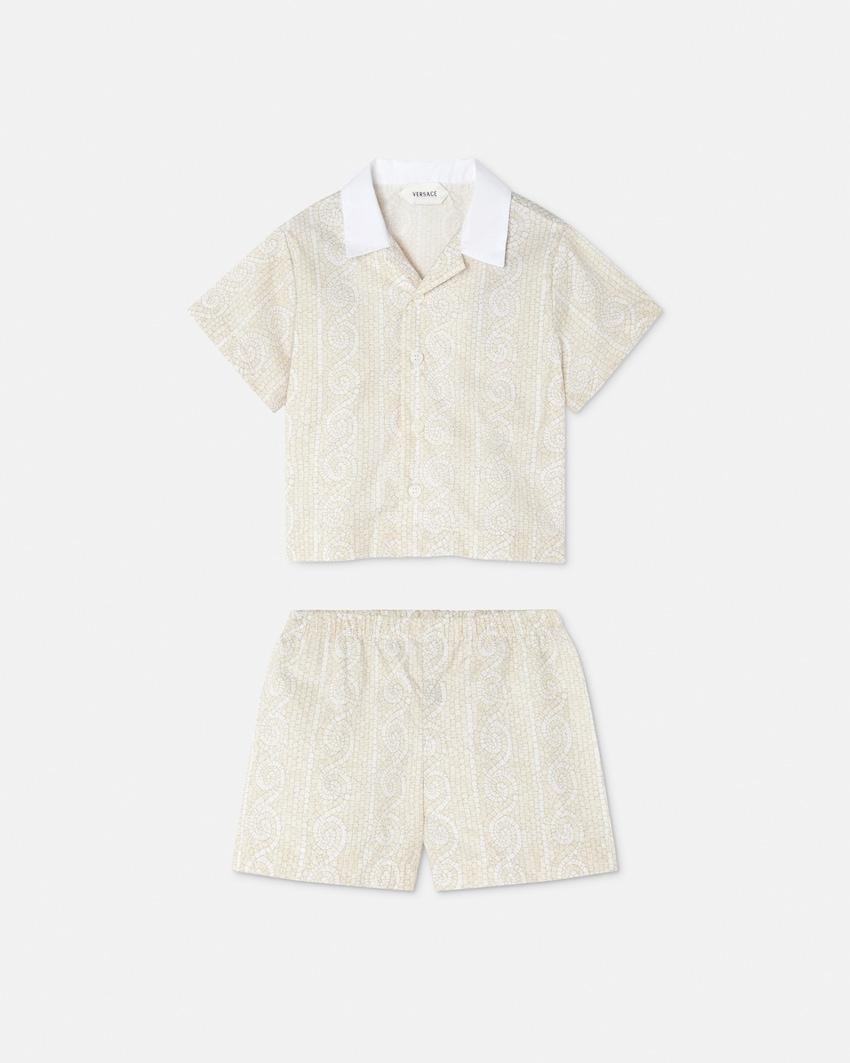 baby printed cotton-poplin shirt set by VERSACE