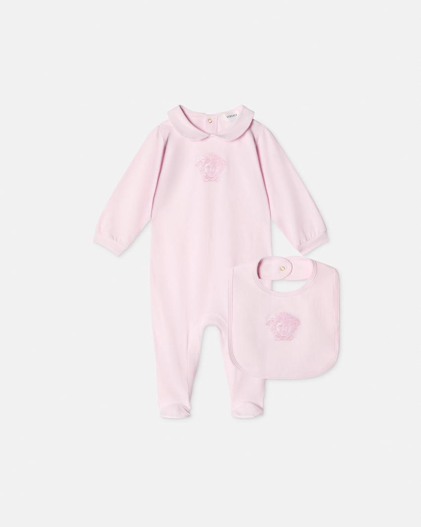 baby printed stretch cotton-jersey sleepsuit set by VERSACE