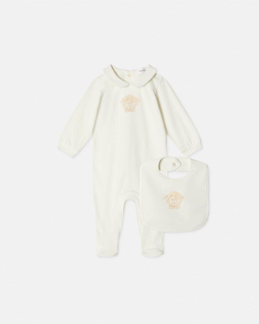 baby printed stretch cotton-jersey sleepsuit set by VERSACE