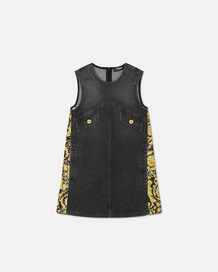 barocco denim kids dress by VERSACE