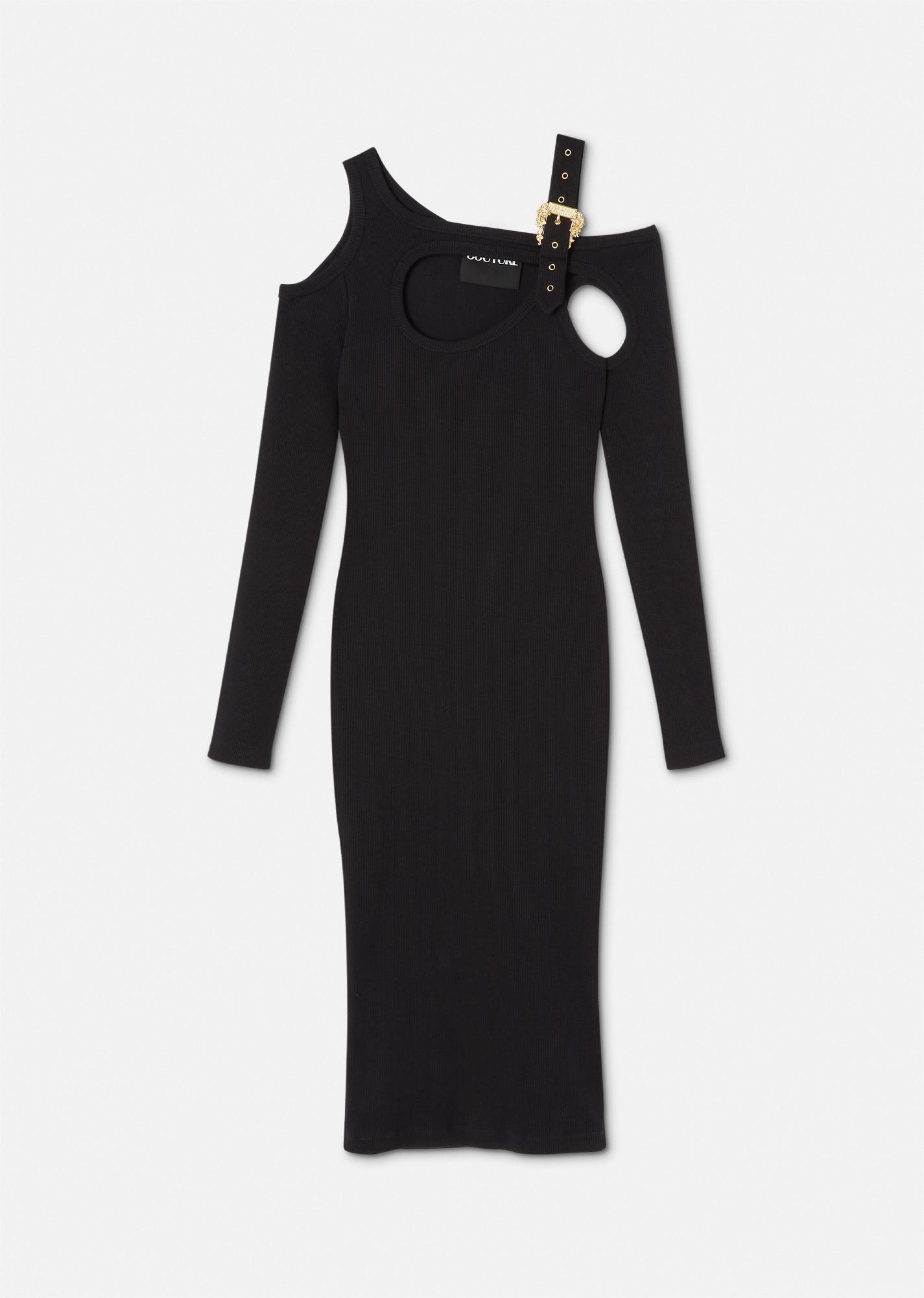 baroque buckle cutout midi dress by VERSACE