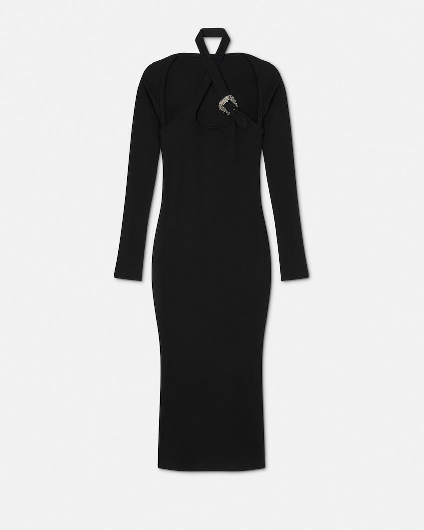 baroque buckle cutout midi dress by VERSACE