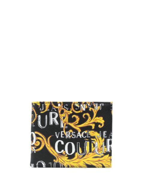 baroque logo-print leather wallet by VERSACE