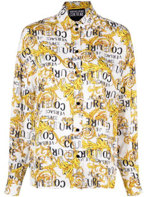 baroque logo-print shirt by VERSACE